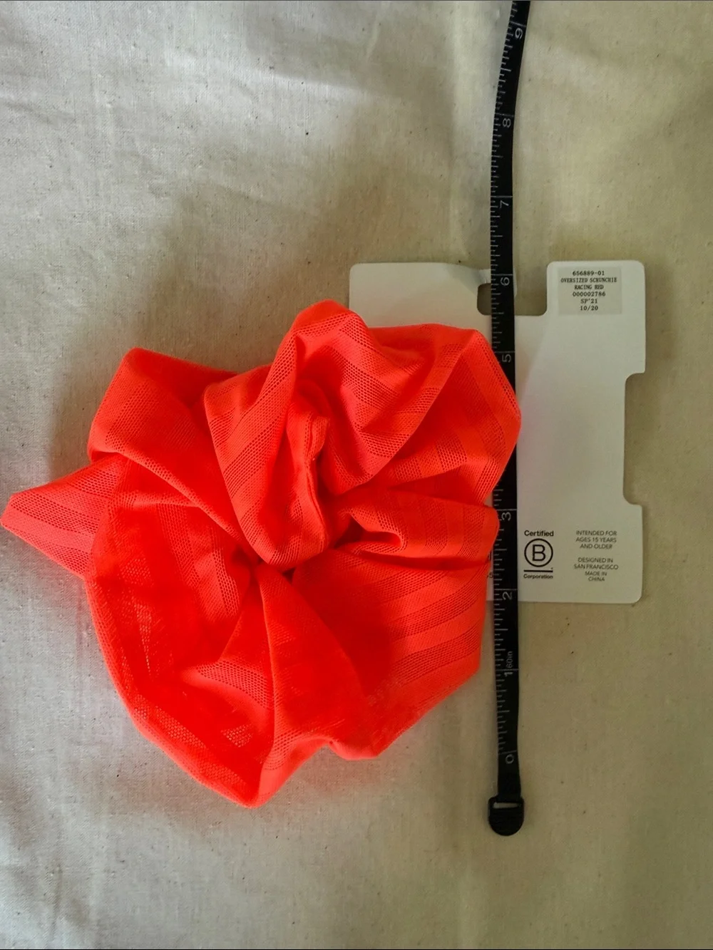 Athleta Neon Orange Mesh Scrunchie (NWT)